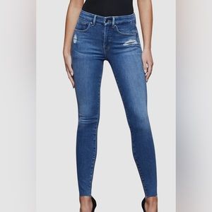 Good American Good Legs Zebra Pocket High Waist Skinny Jeans